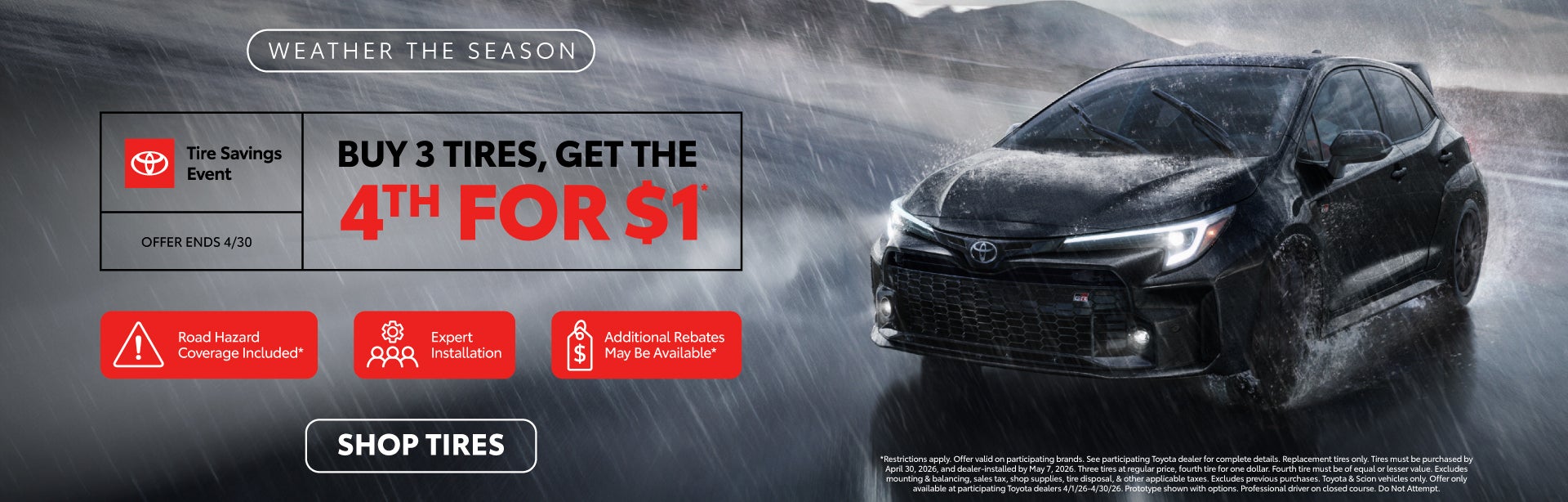 Buy 3 Tires Get the 4th for $1