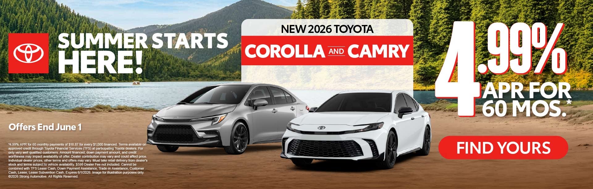 Get 4.99 Percent APR for 60 months on a new 2026 Toyota Coro