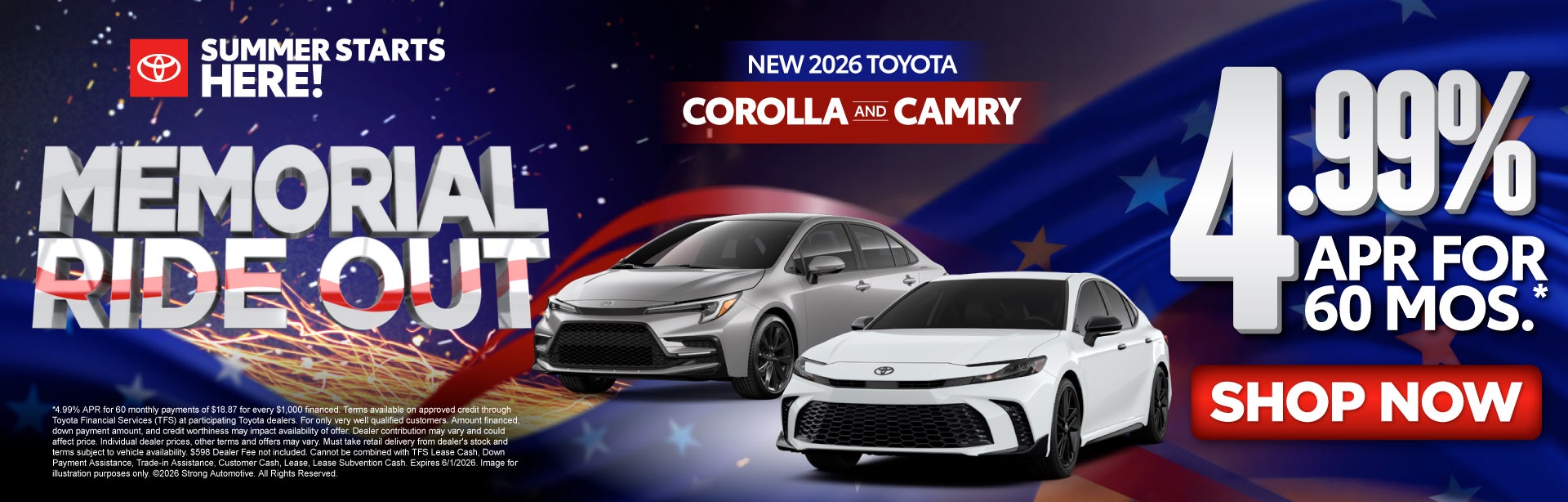 Get 4.99 Percent APR for 60 months on a new 2026 Toyota Coro