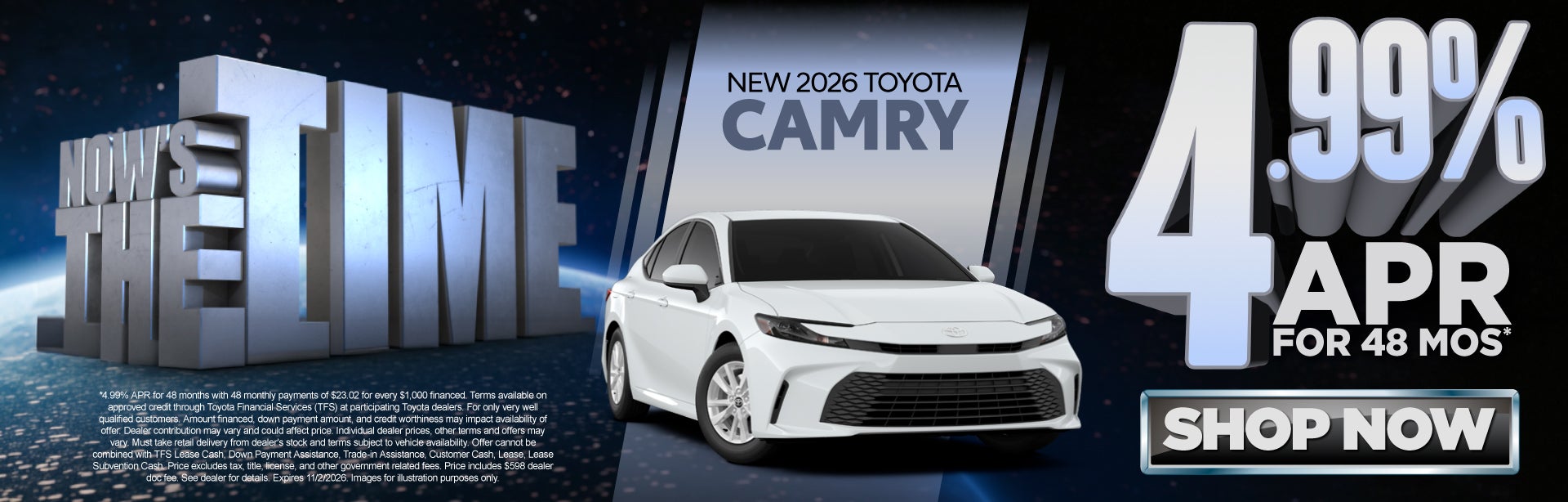 NEW 2026 TOYOTA CAMRY 4.99% APR FOR 48 MOS*