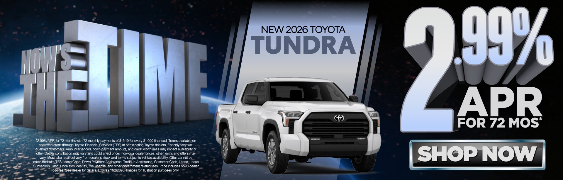 NEW 2026 TOYOTA TUNDRA 2.99% APR FOR 72 MOS*