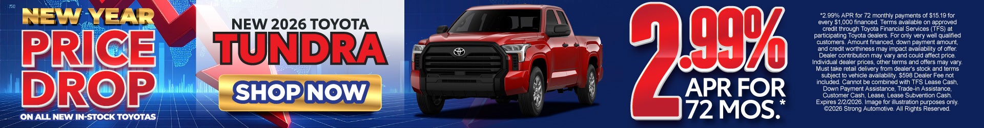 New 2026 Toyota Tundra 2.99% APR for 72 months*